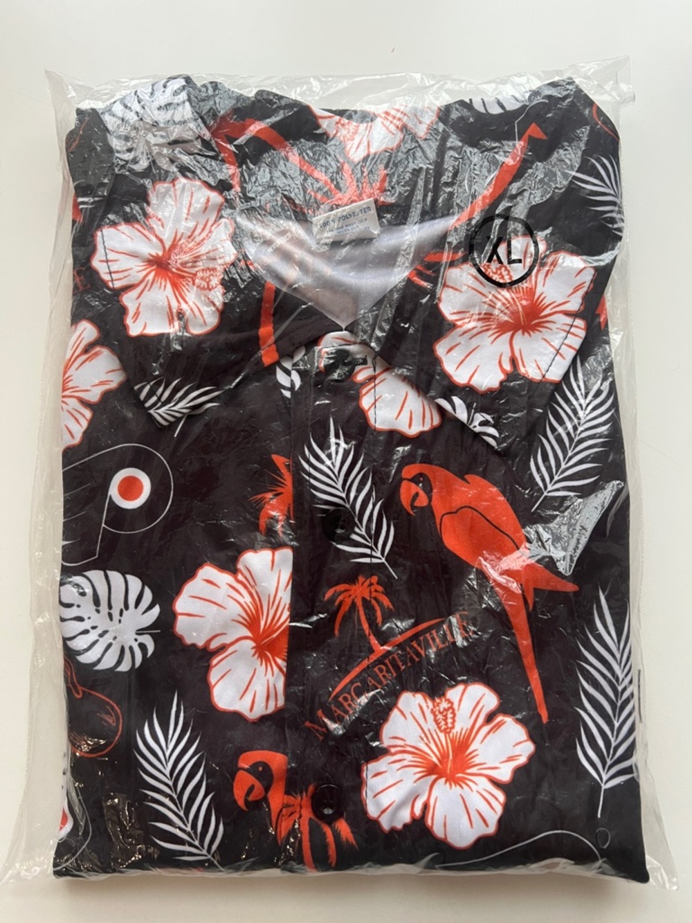Margaritaville Black Floral Parrot Button-Down Shirt